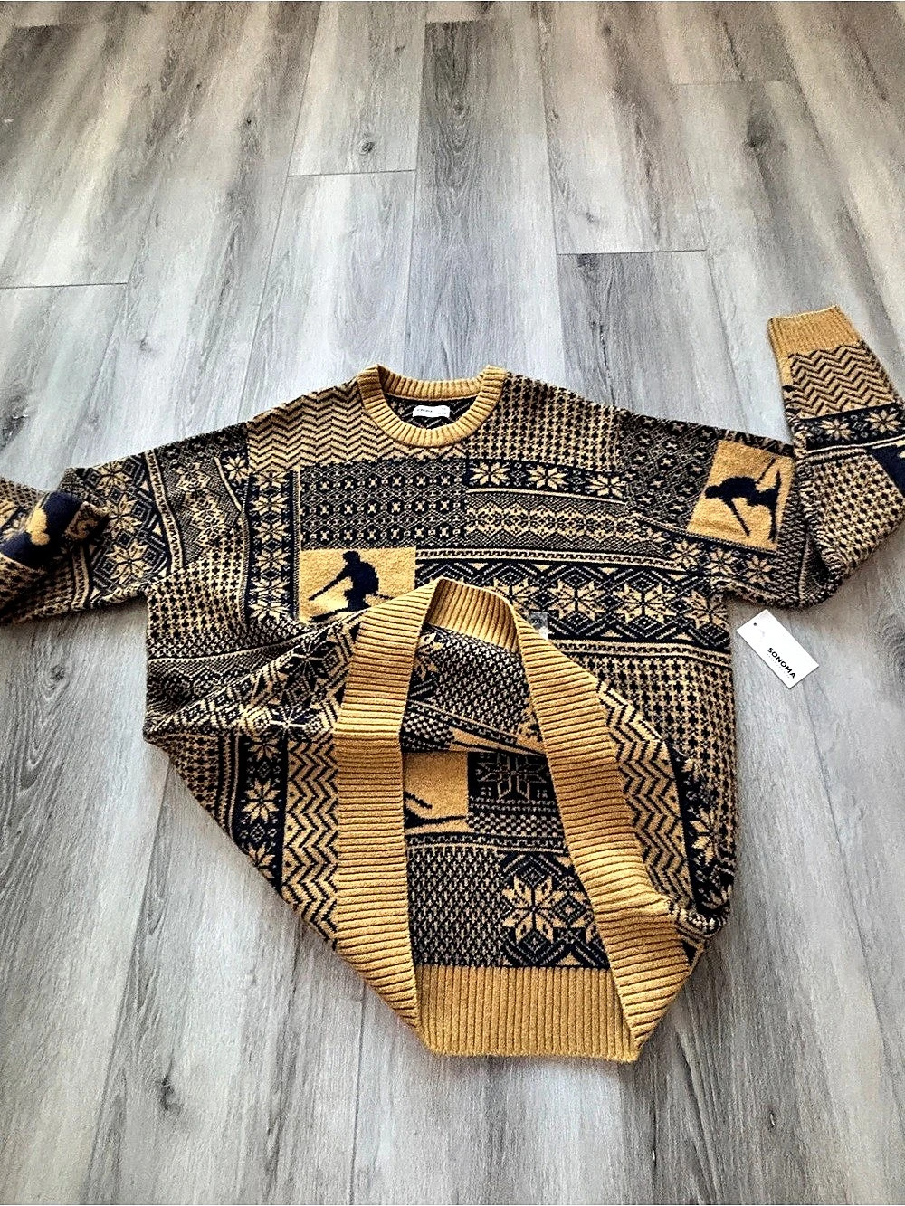 Sonoma Men's Wool blend Skier snowflake Sweater  Size XXL New with tag - Picture 5 of 8